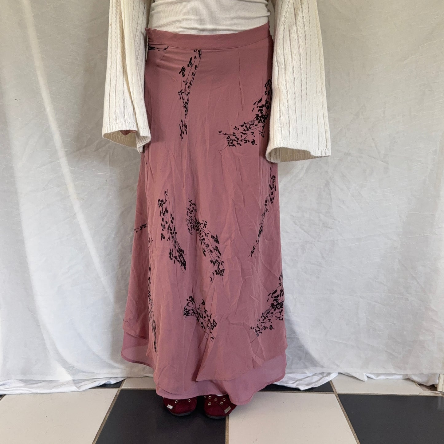 Cottage pink flower maxi