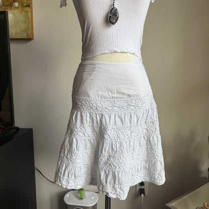 Soft white cottage midi skirt