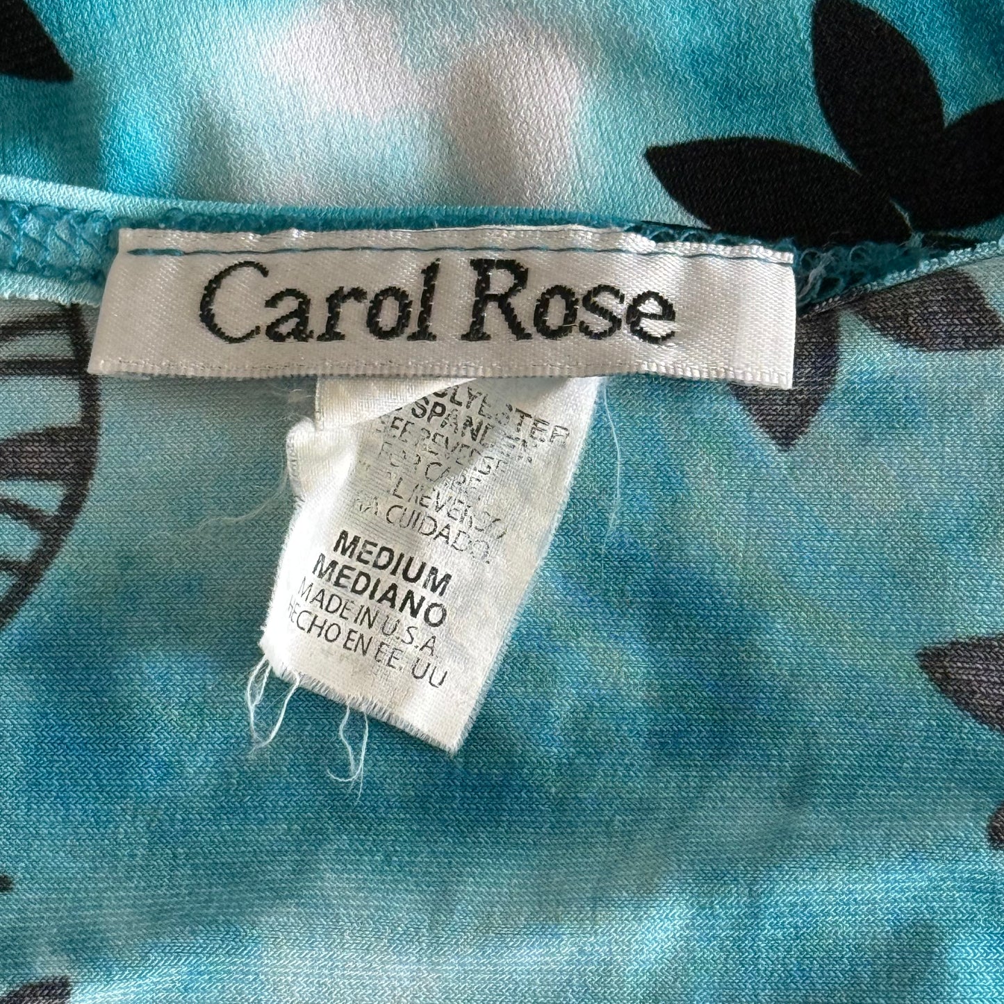 Turquoise boho flower top