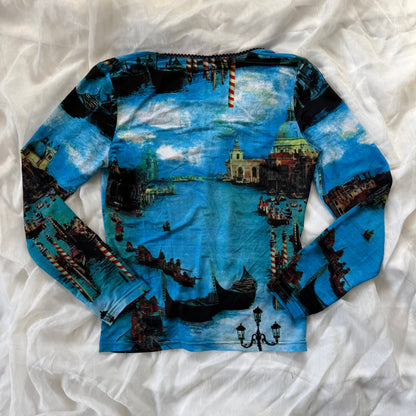 y2k euro style long sleeve top