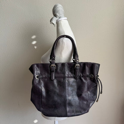 Faux Snakeskin purple shoulder bag