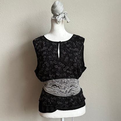 Flower printed boho blouse