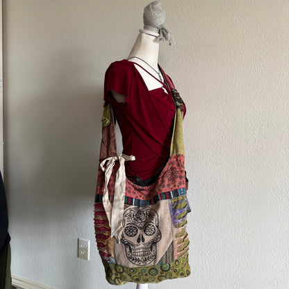 Boho skull crossbody bag