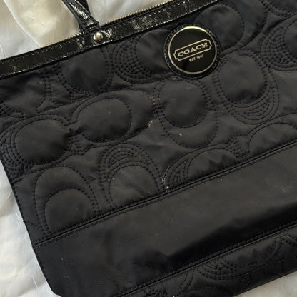 Coach quilted nylon shoulder bag