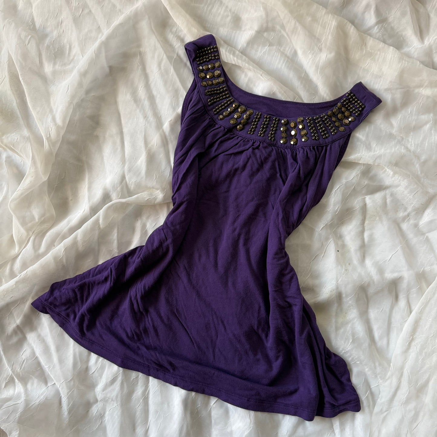 Purple studded boho top