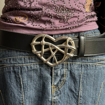 Grunge heart black belt
