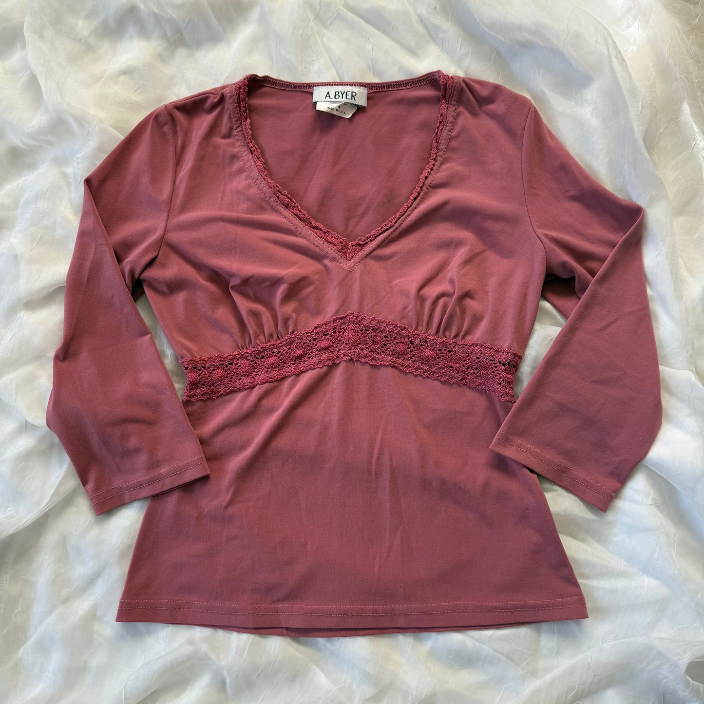 byer pink cottage lace top