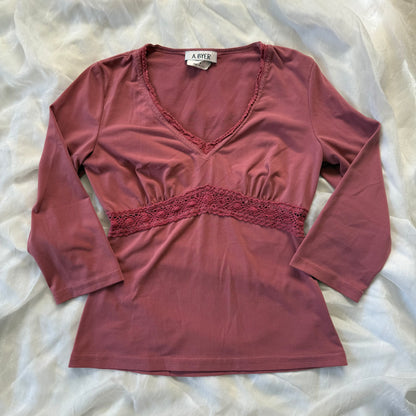 byer pink cottage lace top
