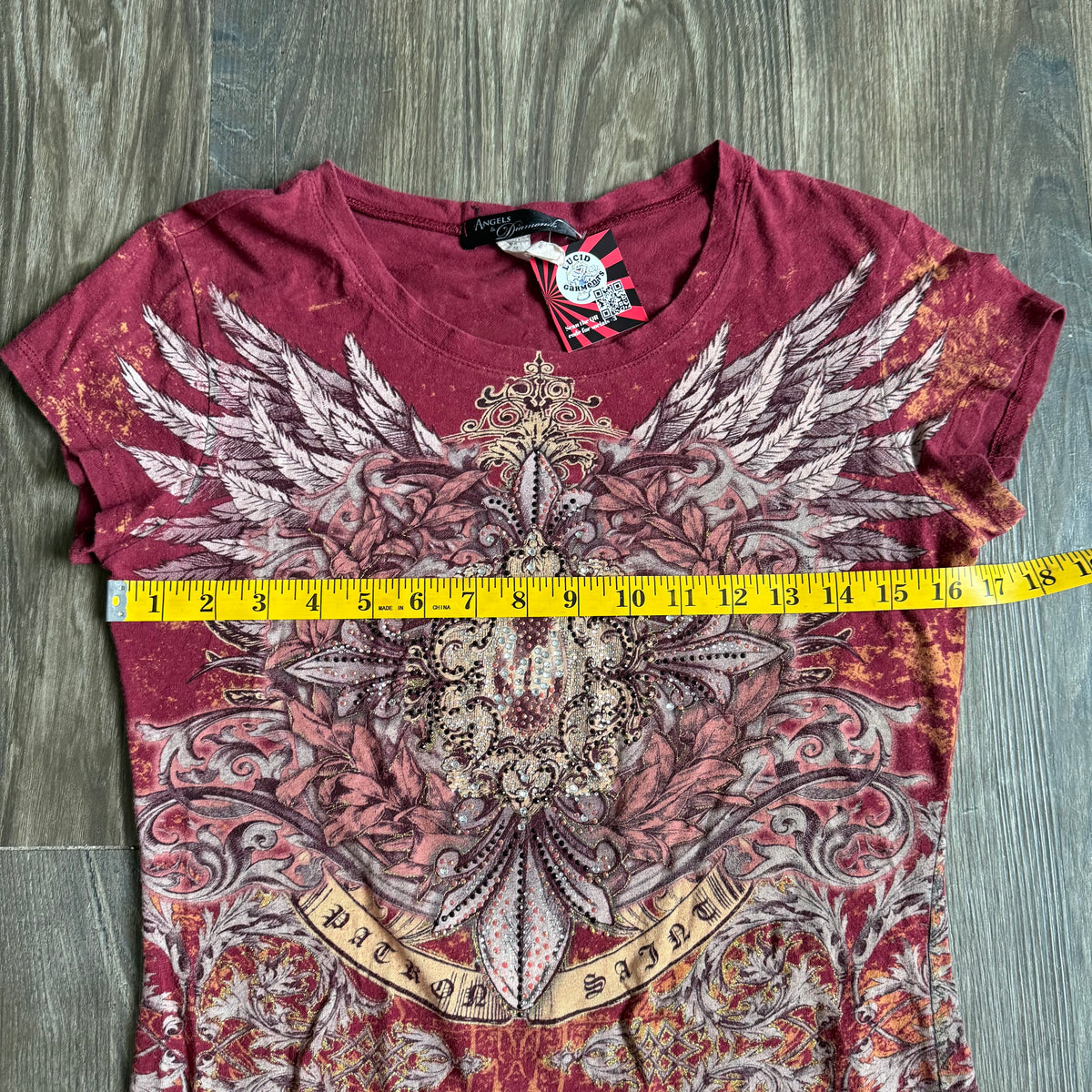 Angels grunge rhinestone top