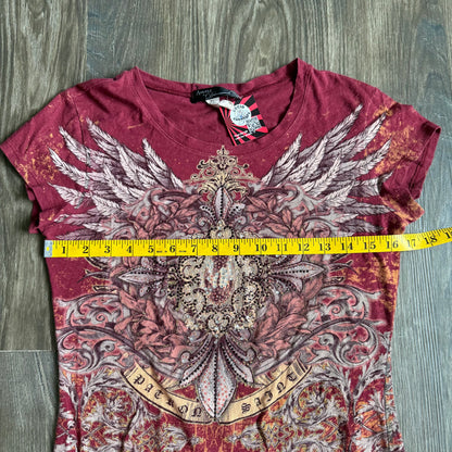 Angels grunge rhinestone top