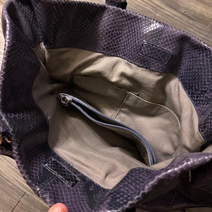 Faux Snakeskin purple shoulder bag