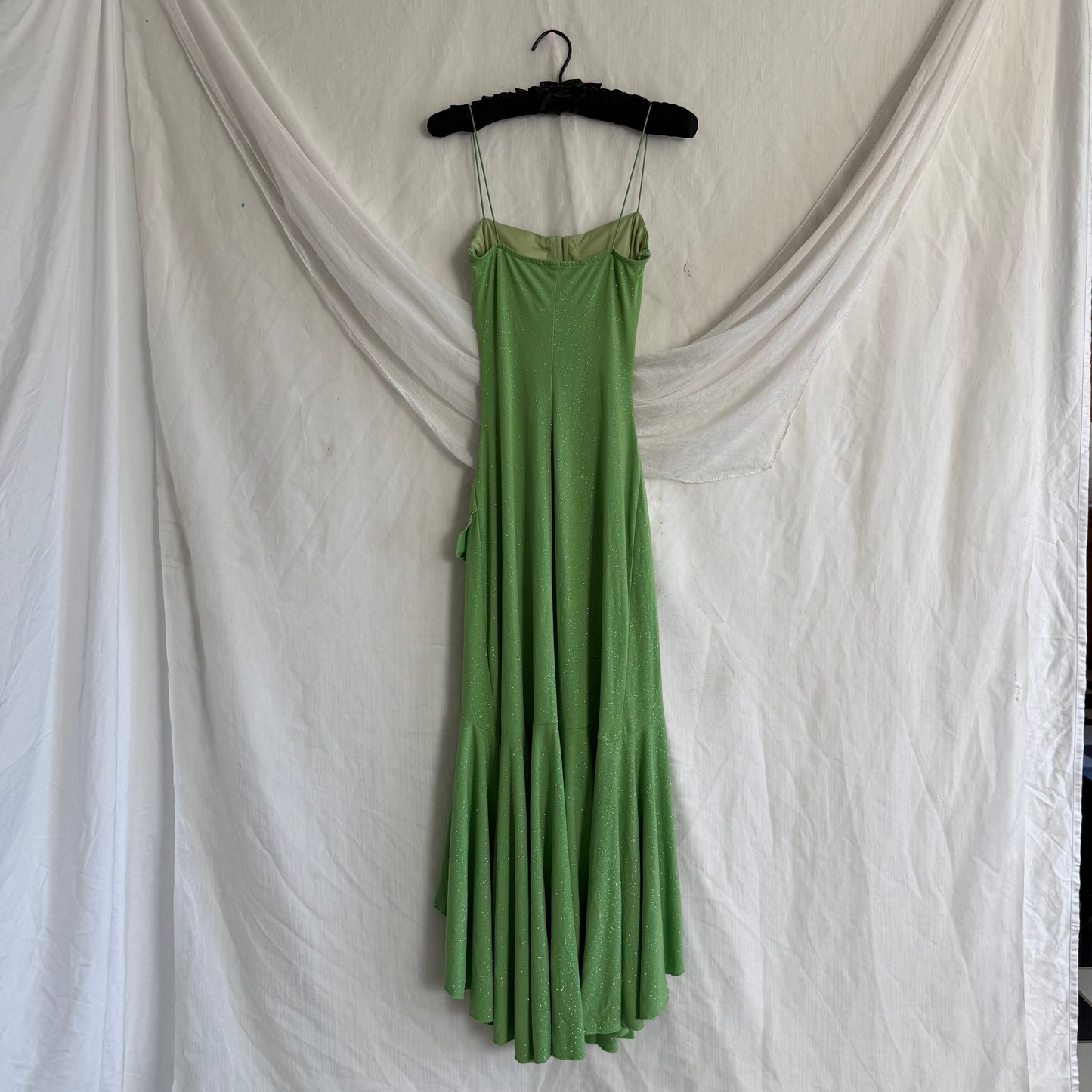 2000s Glitter Tinkerbell green fairy dress