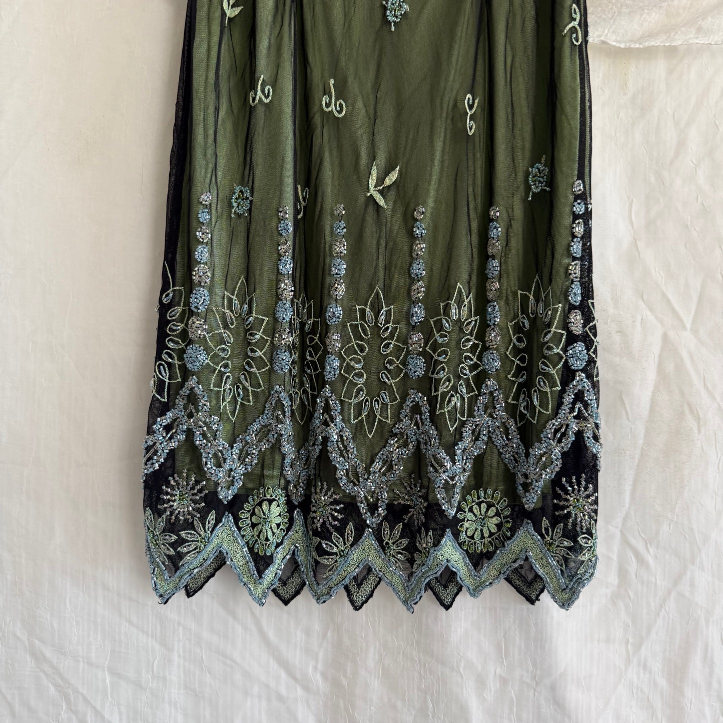 2000s Marina beaded green dress