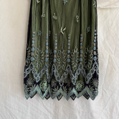 2000s Marina beaded green dress
