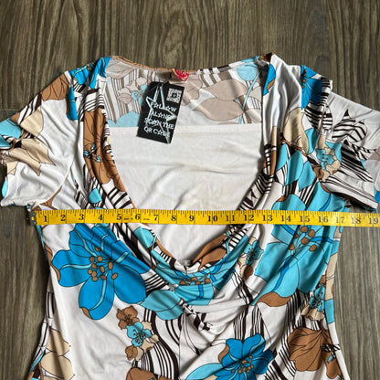 y2k flower draped top