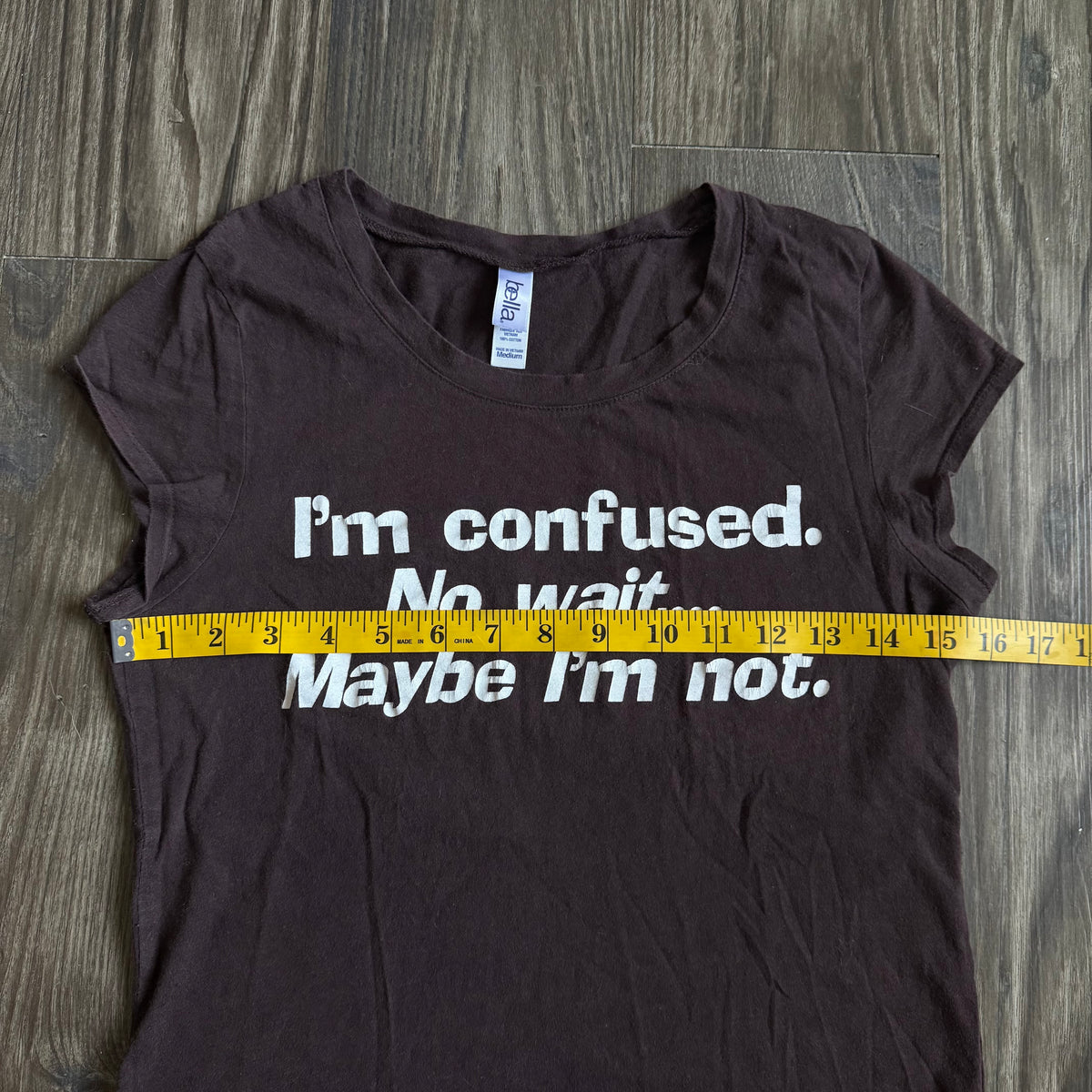 Confused fitted slogan tee