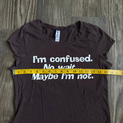 Confused fitted slogan tee