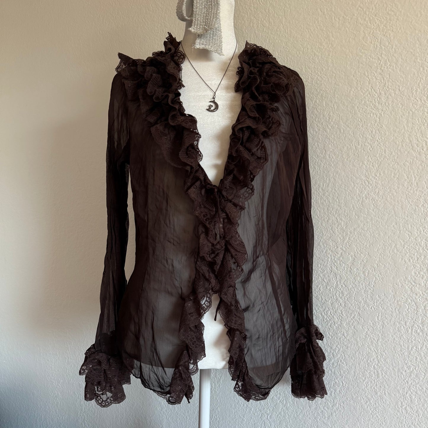 Fairy brown ruffle sleeved top