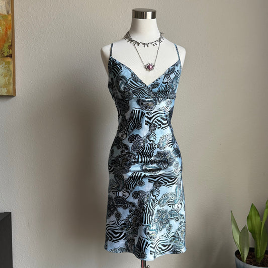 Daisy blue zebra lingerie slip