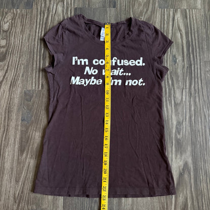Confused fitted slogan tee