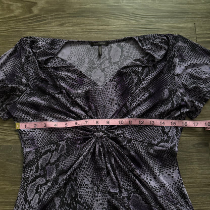 Purple snakeskin ruffle top