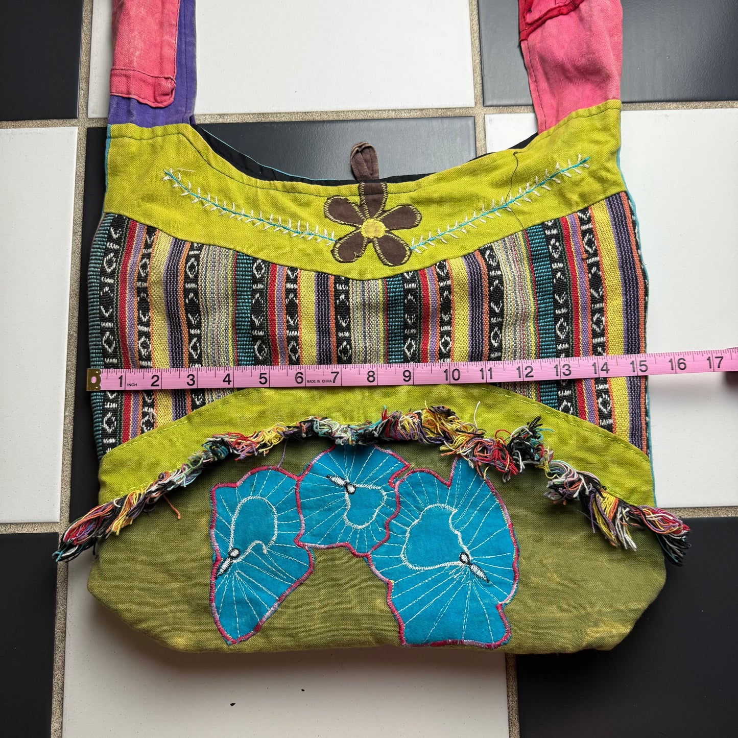 Boho patchwork crossbody bag