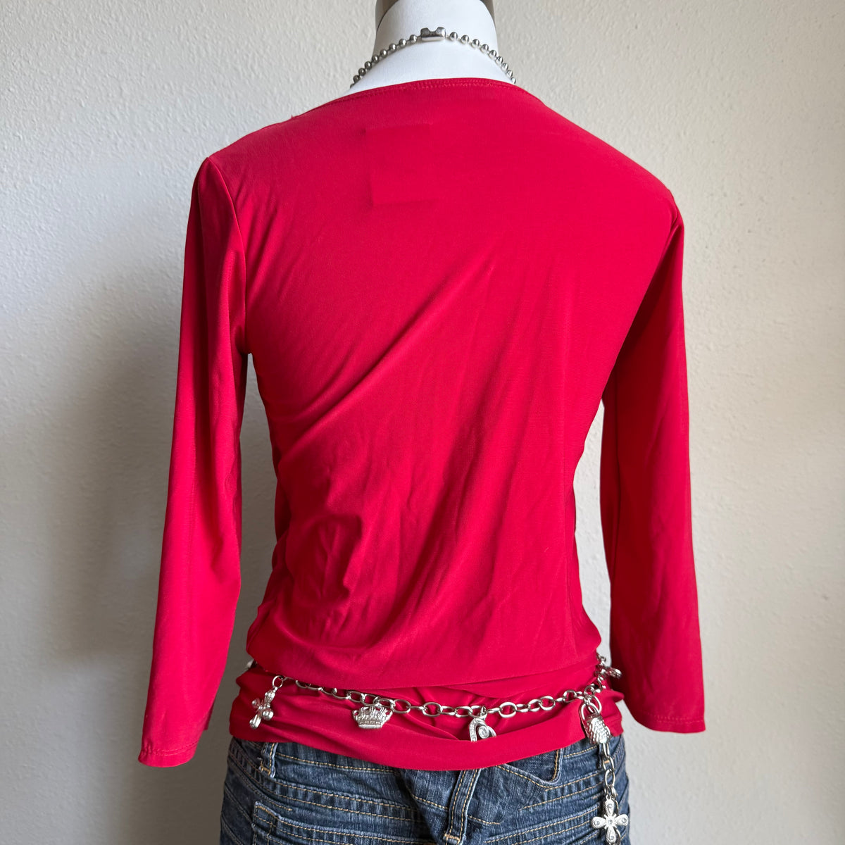 City red draped top