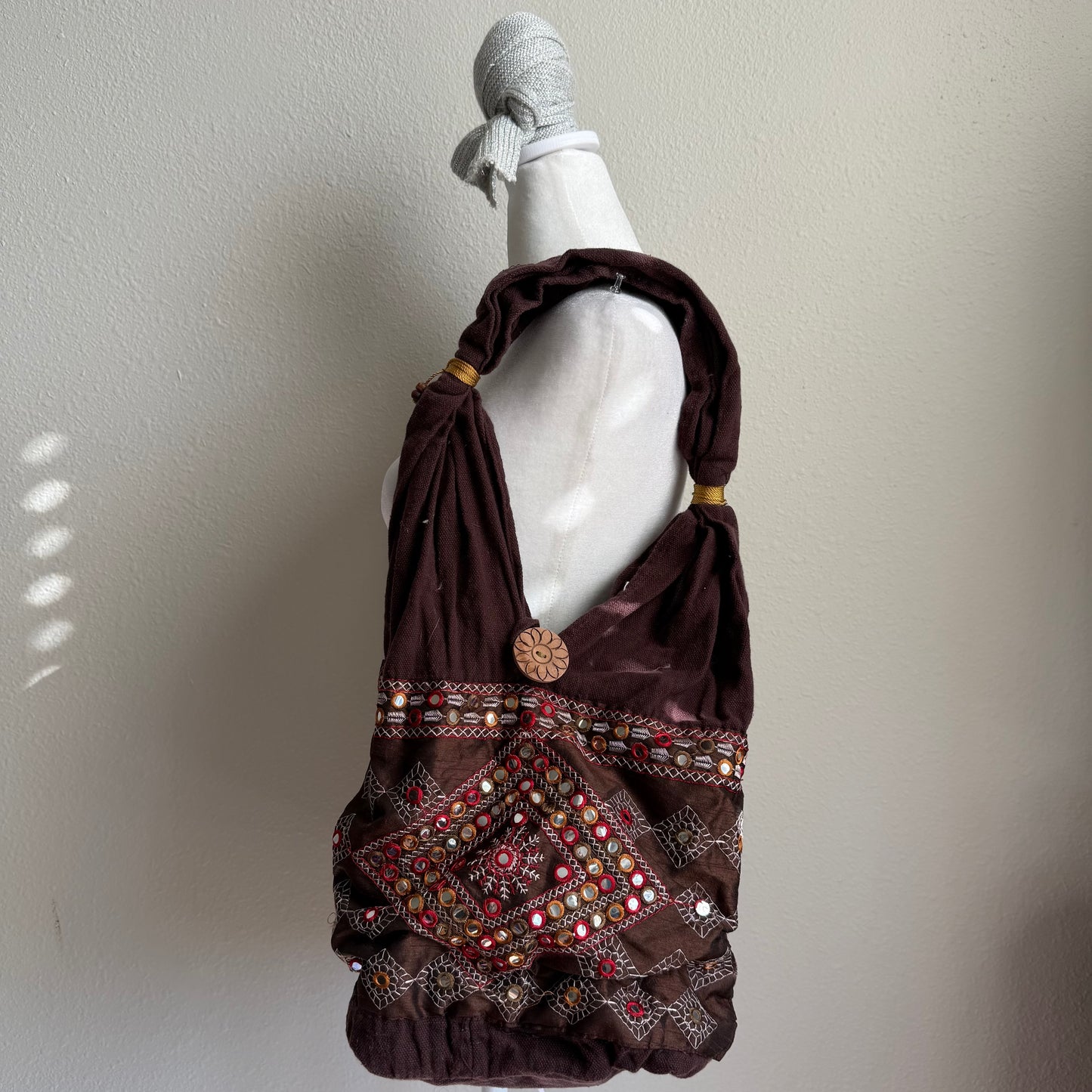 Boho beaded hobo bag
