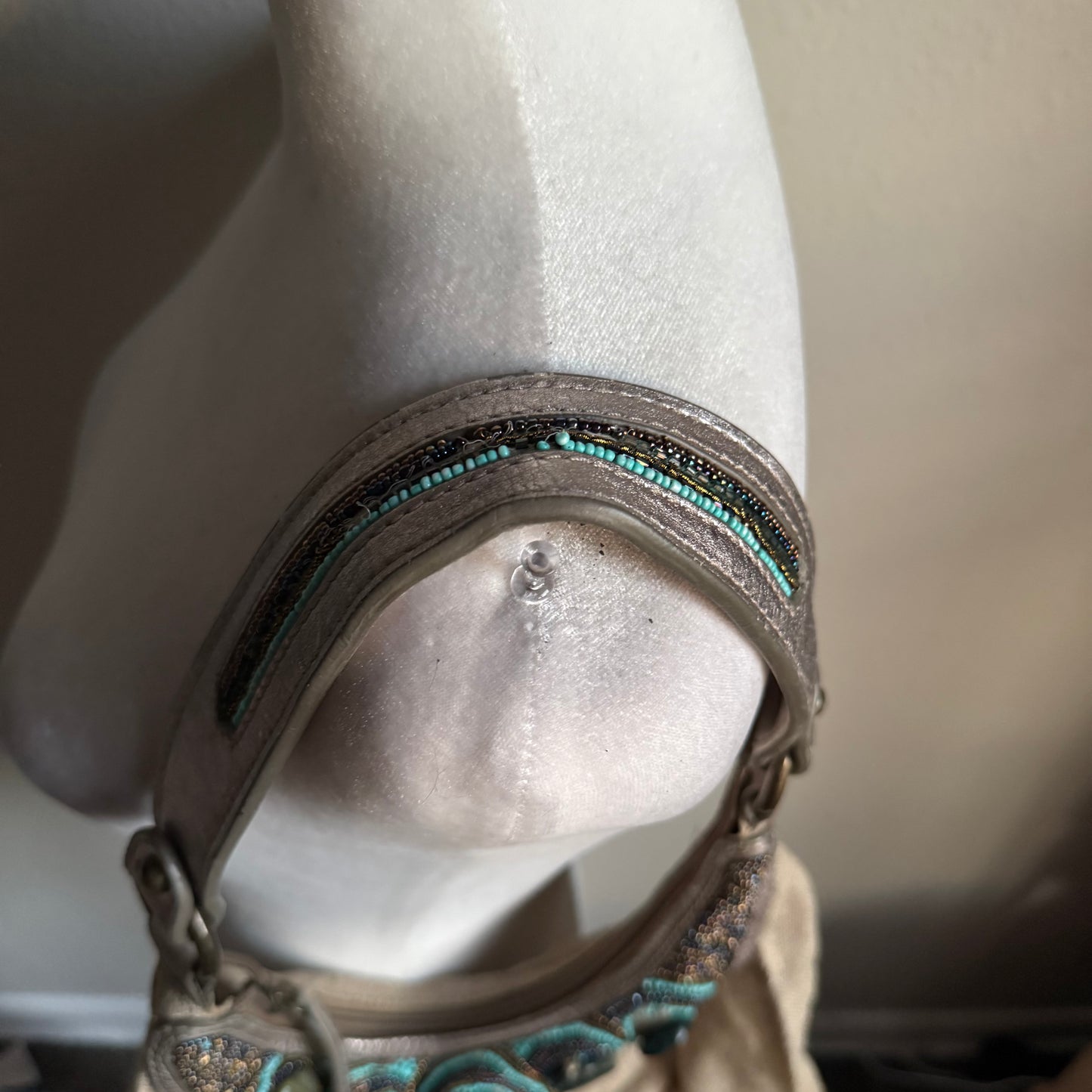 boho beaded hobo shoulder bag