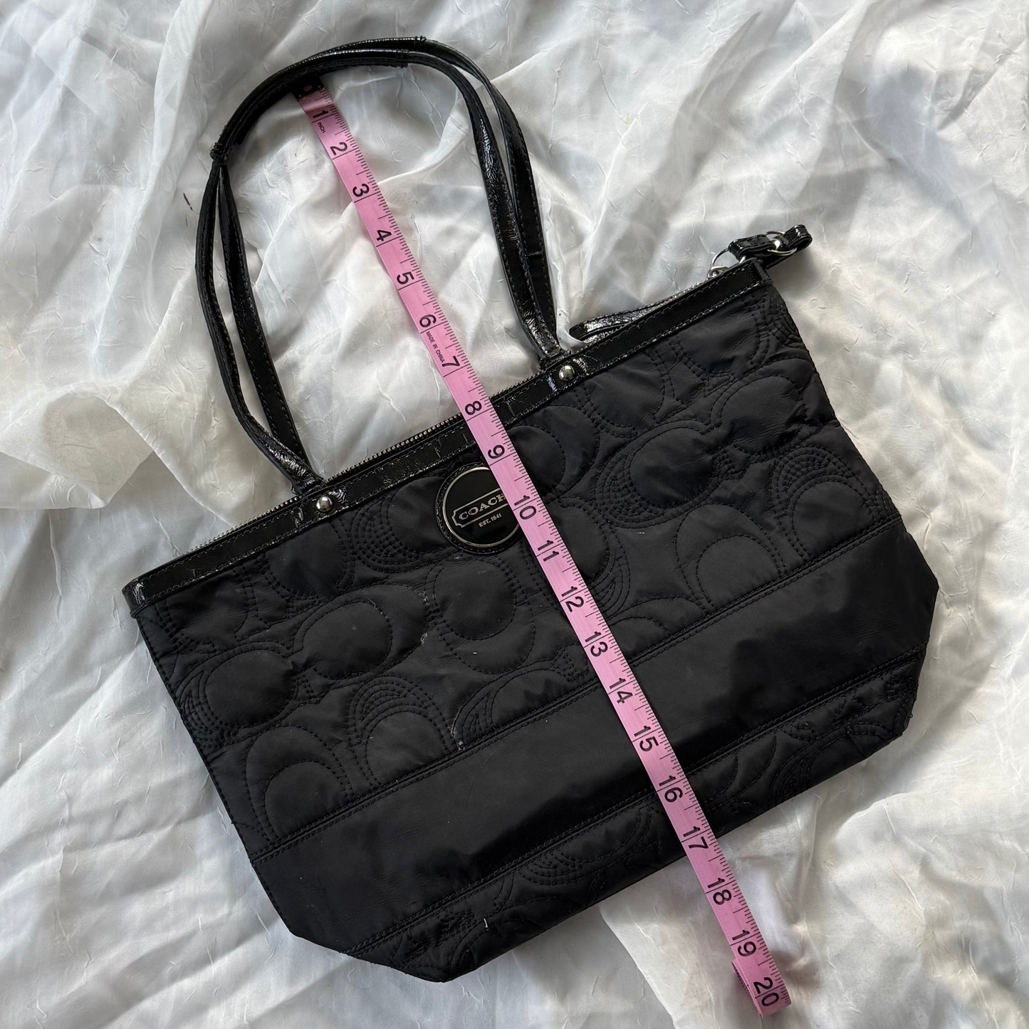 Coach quilted nylon shoulder bag