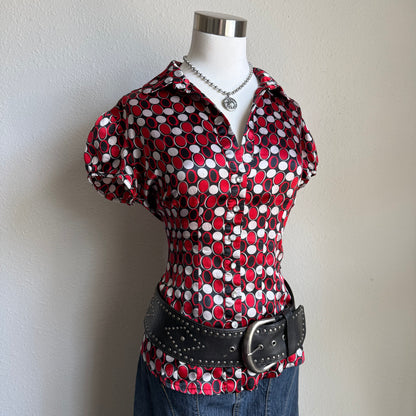 Marianne polka dot button up