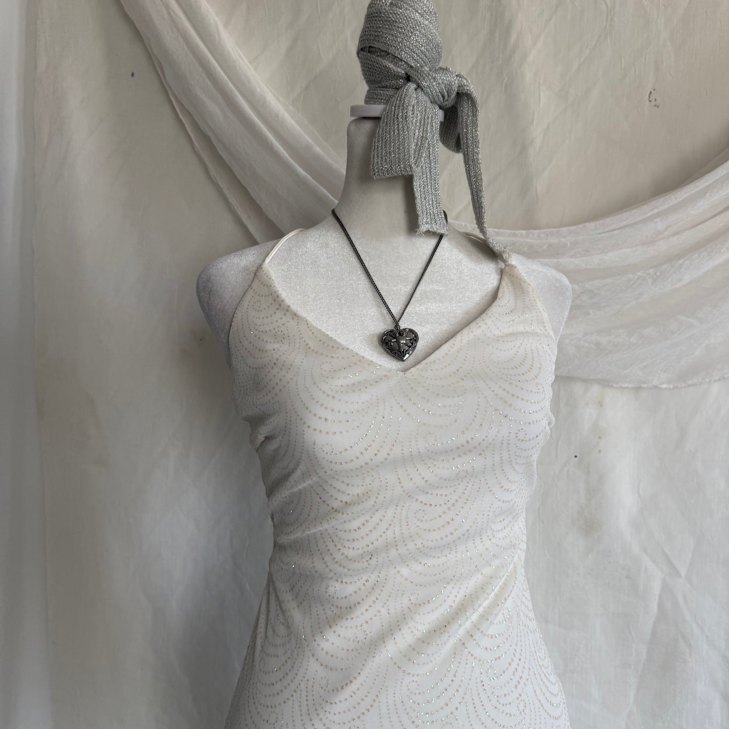 2000s white glitter fairy dress