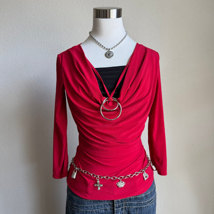 City red draped top