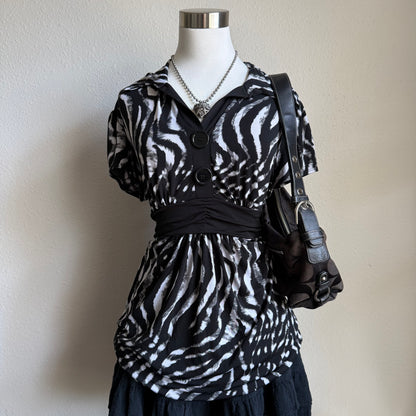 Tiger print babydoll top