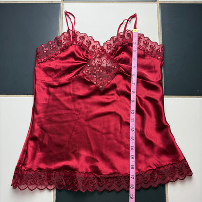 Red sequin cami top