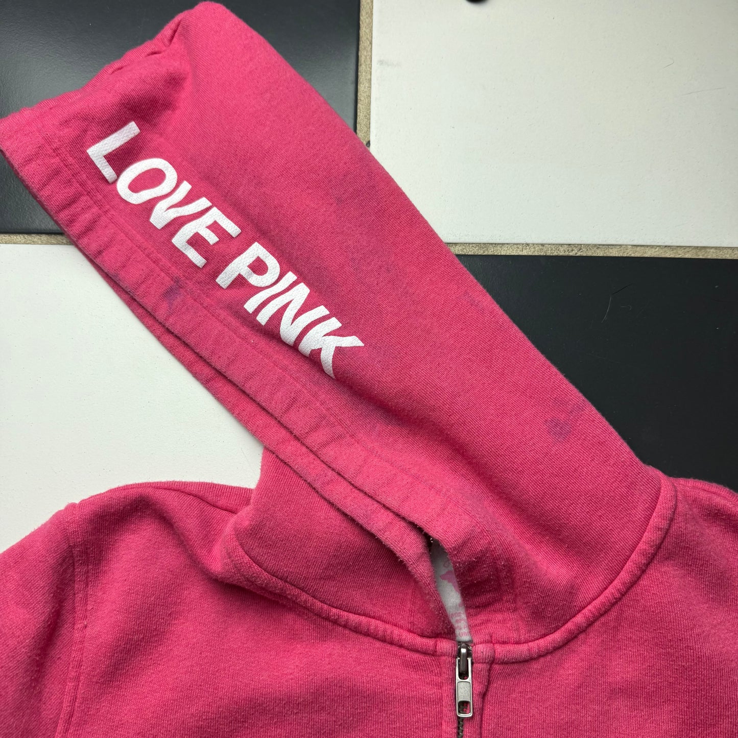 Pink zip up hoodie