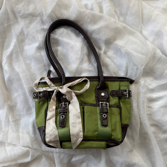 Green cargo shoulder bag