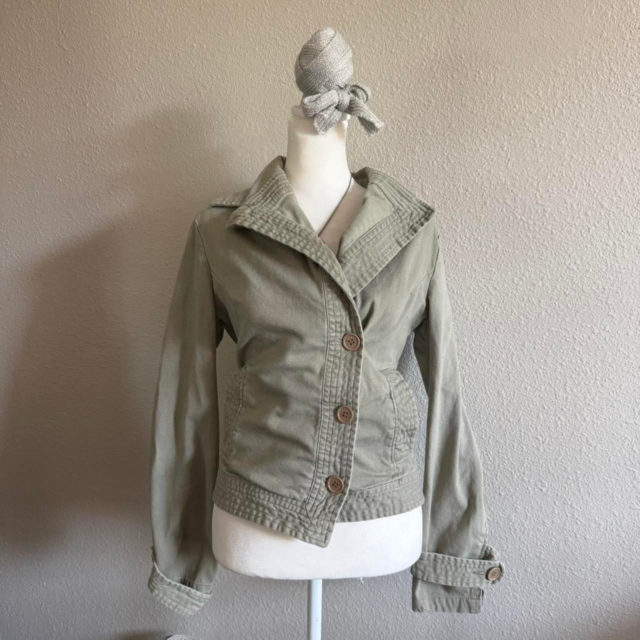 Matcha green button jacket
