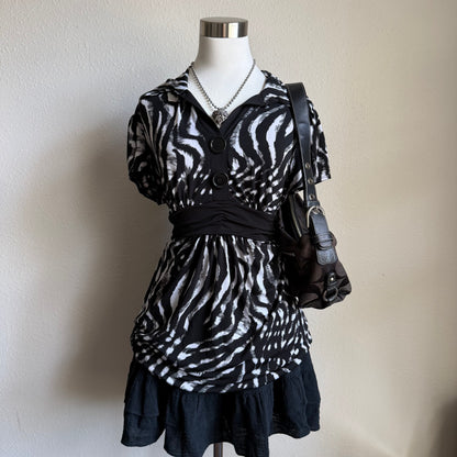 Tiger print babydoll top