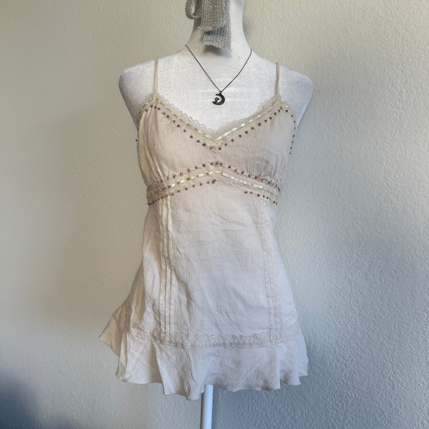 Fairy boho cream tank top