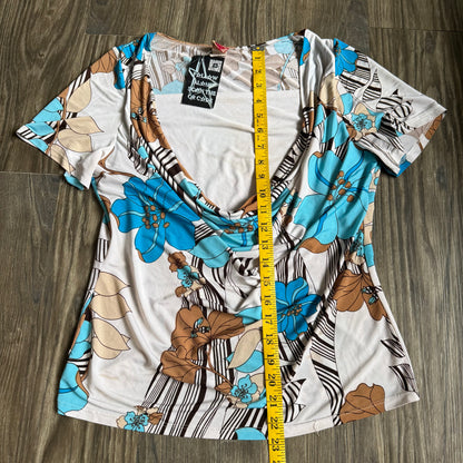 y2k flower draped top