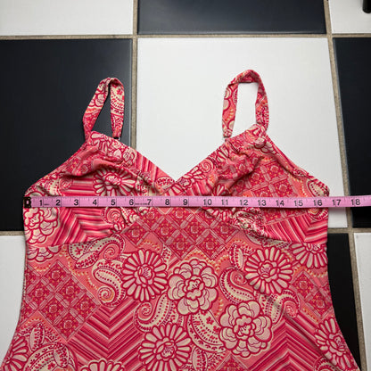 Pink flower paisley cami