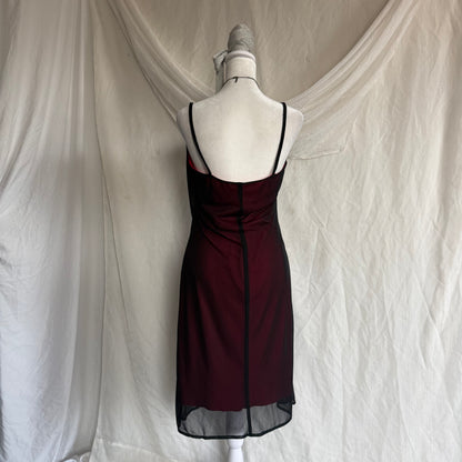 2000s black beaded mesh dress