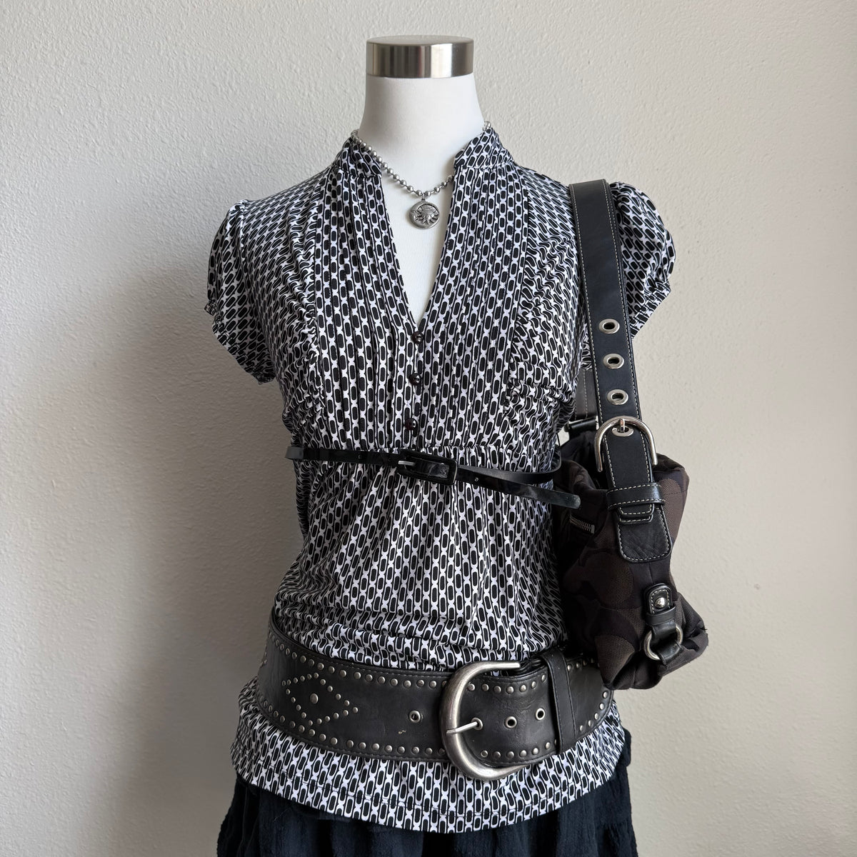 Office siren patterned top