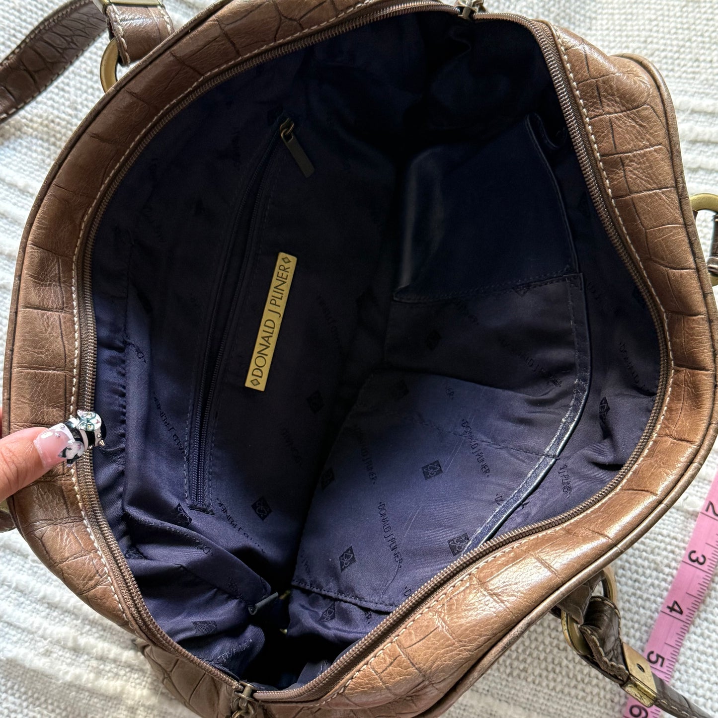 Brown everyday croc leather bag