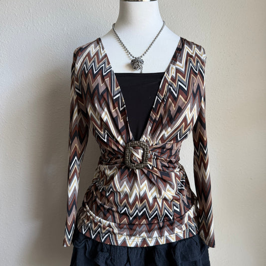 Kelly’s abstract printed top
