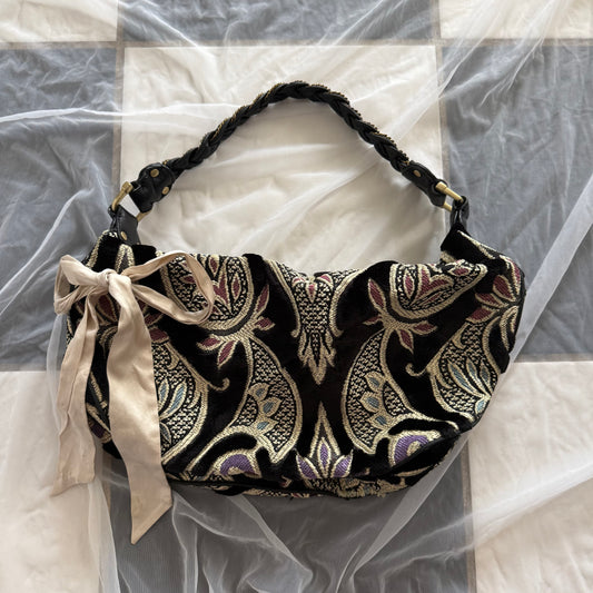 Paisley whimsy hobo shoulder bag