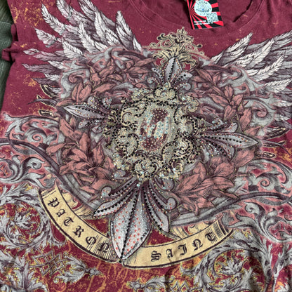 Angels grunge rhinestone top