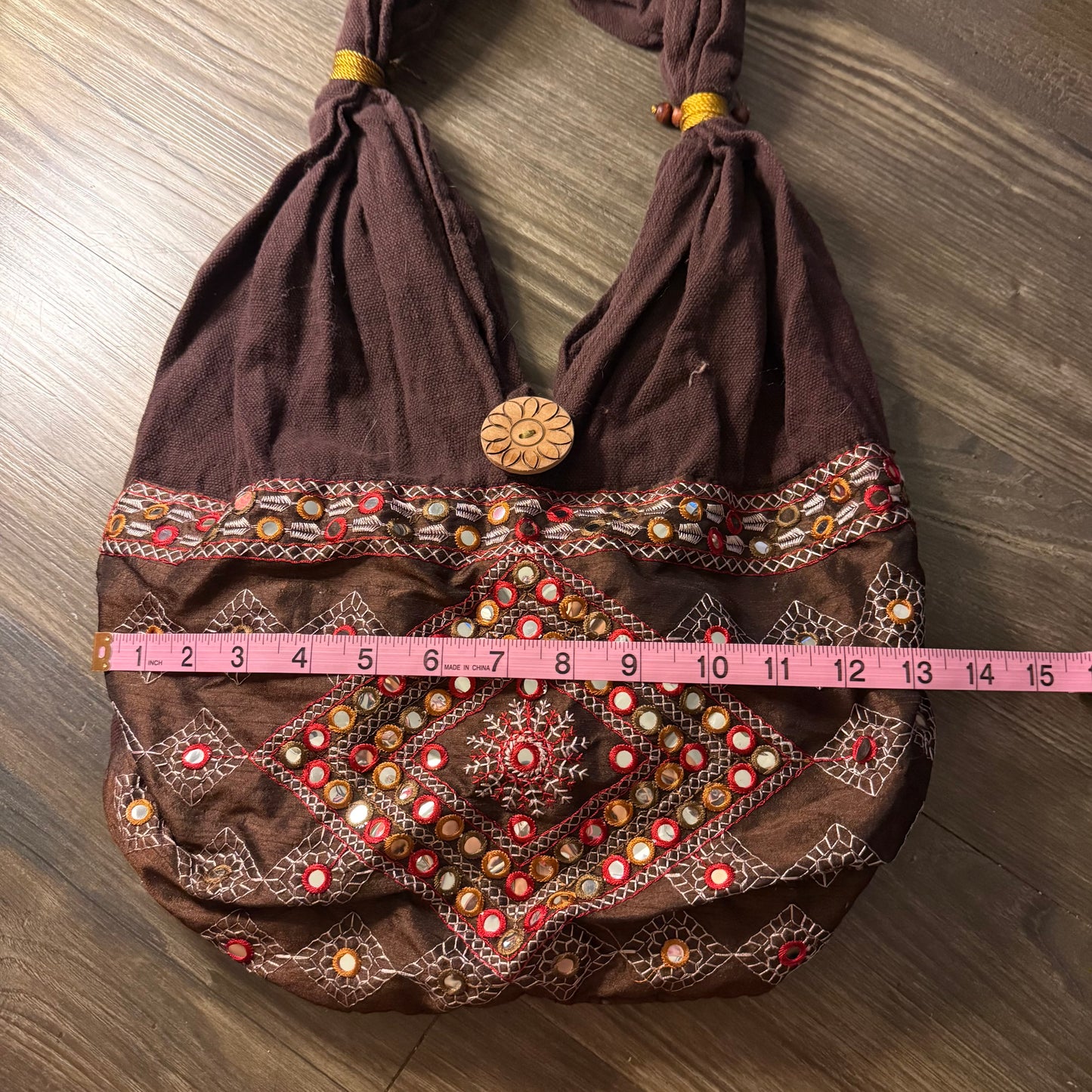 Boho beaded hobo bag