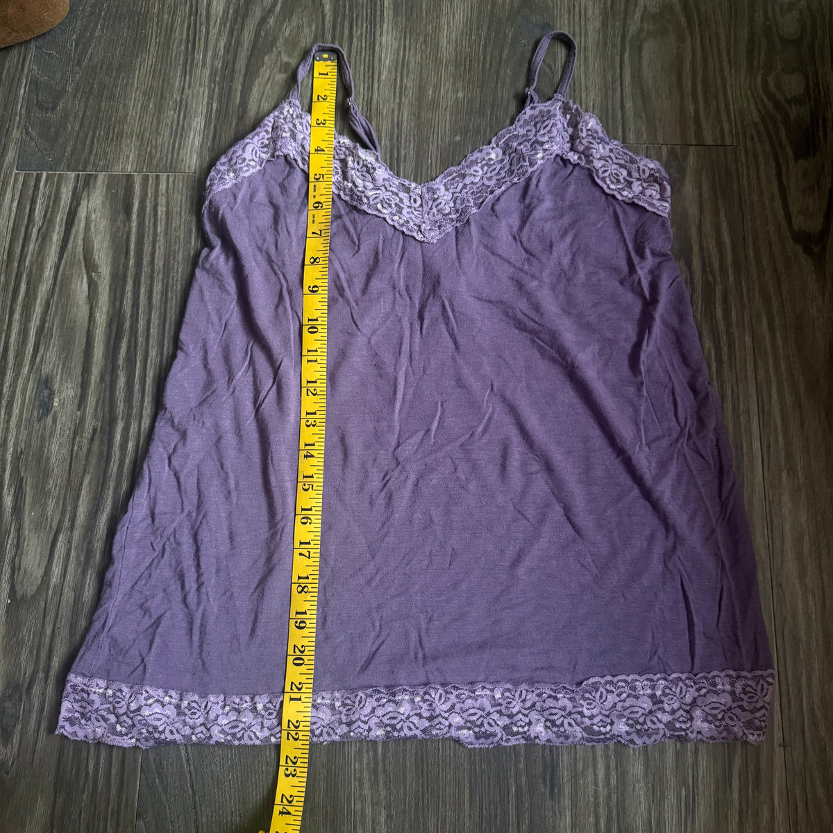 Flora’s purple tank top